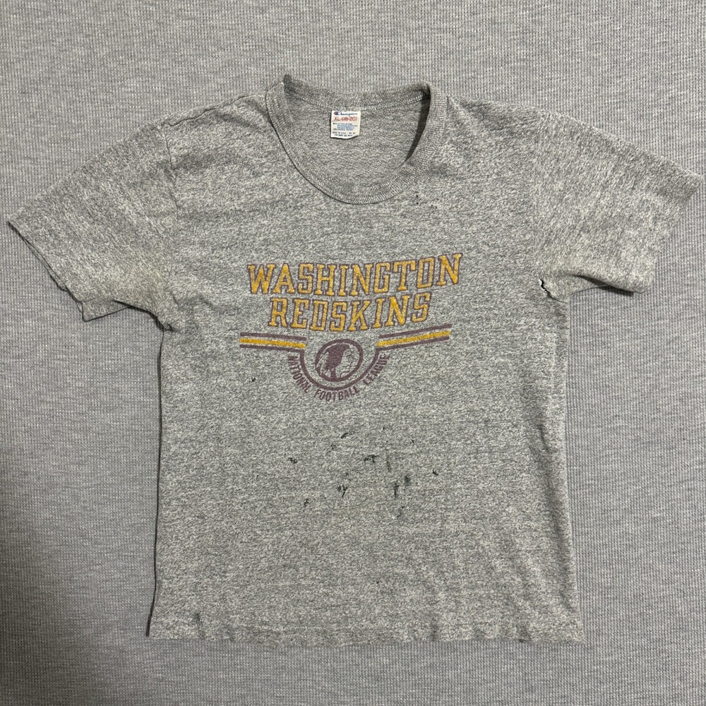 Champion Gray Washington Redskins Graphic Tee with Yellow & Maroon Accents